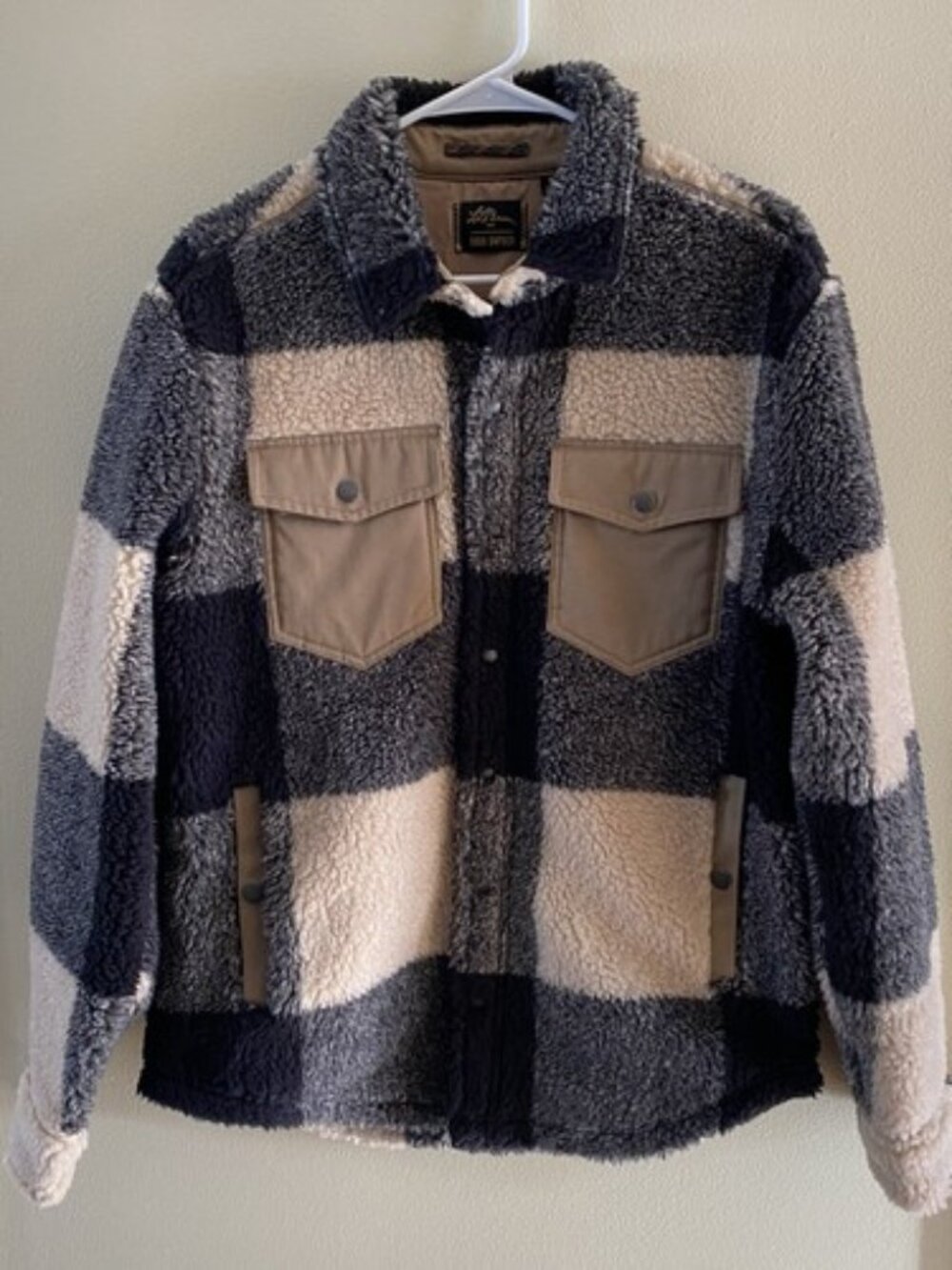 LL Bean X Todd Snyder Hi-Pile Sherpa Snap Plaid Shirt Jacket Shacket Mens S